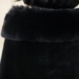 Black Mink Cashmere Rounded-Edge Wedding Shawl