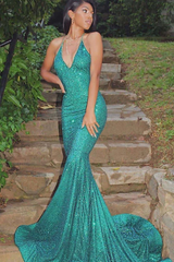 Halter Sparkle Sequin Mermaid Court Train Sleeveless Prom Dresses