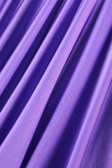 Lilac High neck Silver Applqiues Mermaid Satin Prom Dresses