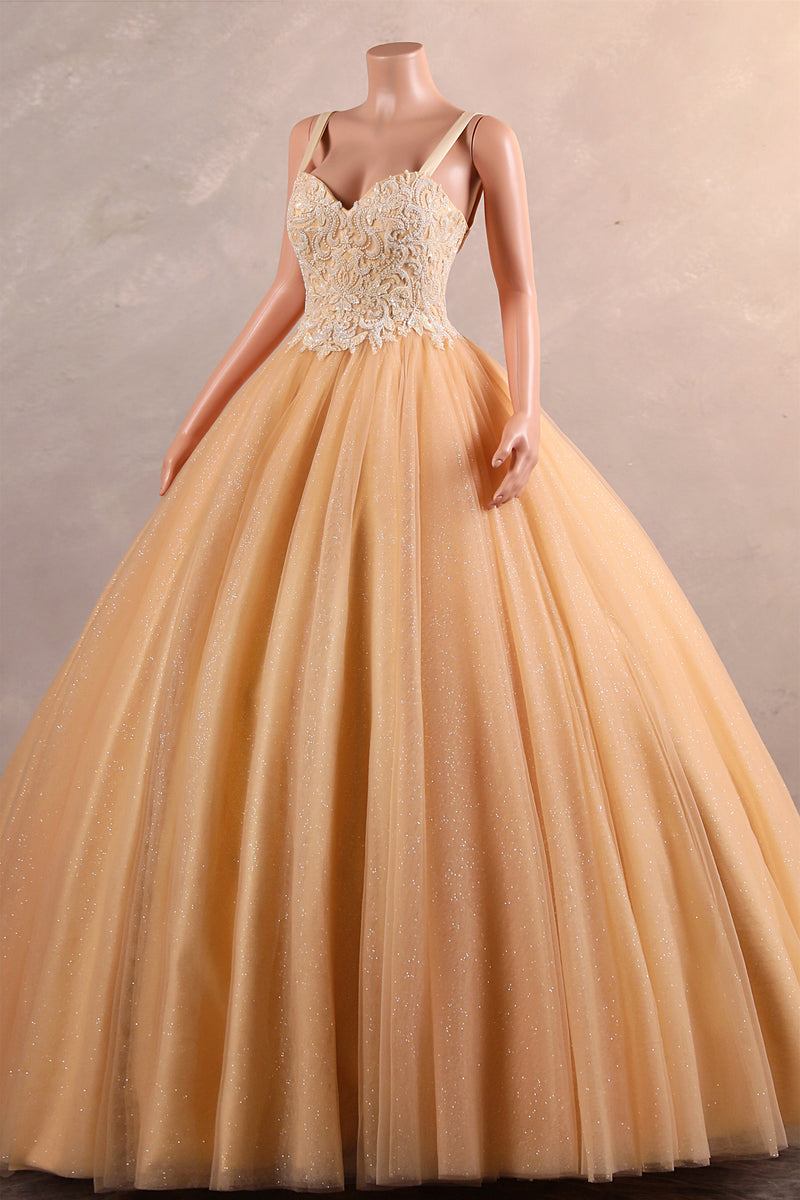 Straps Sparkle Ball Gown Sleeveless Beaded Quince Dresses