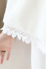 White Lace-Trimmed Wedding Gown Shawl