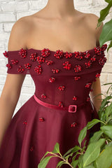 A-line Off-the-shoulder Ankle Length Sleeveless Open Back Beading Homecoming Dress-stylesnuggle