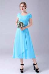 A-Line Short sleeves Square Sequined Knee-length Applique mother's dress-stylesnuggle