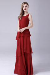 A-Line sleeveless jewel floor length backless mother's dress-stylesnuggle