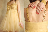 A-line Spaghetti Strap Knee Length Tulle Rhinestone Prom Dress-stylesnuggle