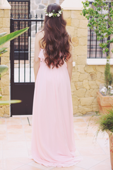 A-line Strapless Floor Length Chiffon Front Slit Prom Dress-stylesnuggle