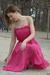 A-line Strapless High-low Length Chiffon Backless Prom Dress-stylesnuggle