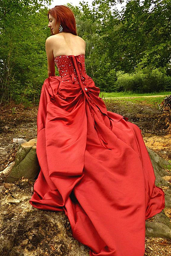 A-line Sweetheart Floor Length Charmuse Bow Backless Prom Dress-stylesnuggle