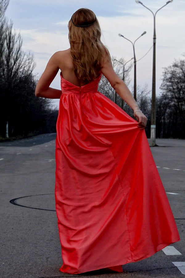 A-line Sweetheart Floor Length Charmuse Sleeveless Backless Prom Dress-stylesnuggle