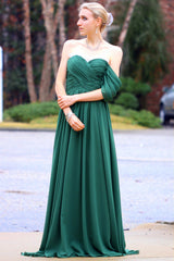 A-line Sweetheart Floor Length Chiffon Lace Backless Prom Dress-stylesnuggle