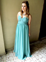 A-line Sweetheart Floor Length Chiffon Sleeveless Prom Dress-stylesnuggle