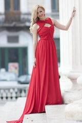 A-line Sweetheart Floor Length Sleeveless Chiffon Evening Dress-stylesnuggle