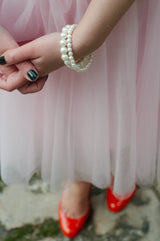 A-line Sweetheart Knee Length Tulle Sleeveless Prom Dress-stylesnuggle