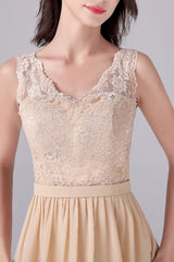 A-Line V-neck strap Lace Backless sleeveless Knee Length mother's dress-stylesnuggle