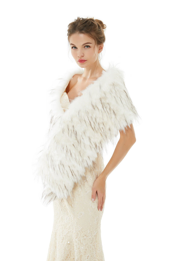 Adia - Winter Faux Fur Wedding Wrap-stylesnuggle