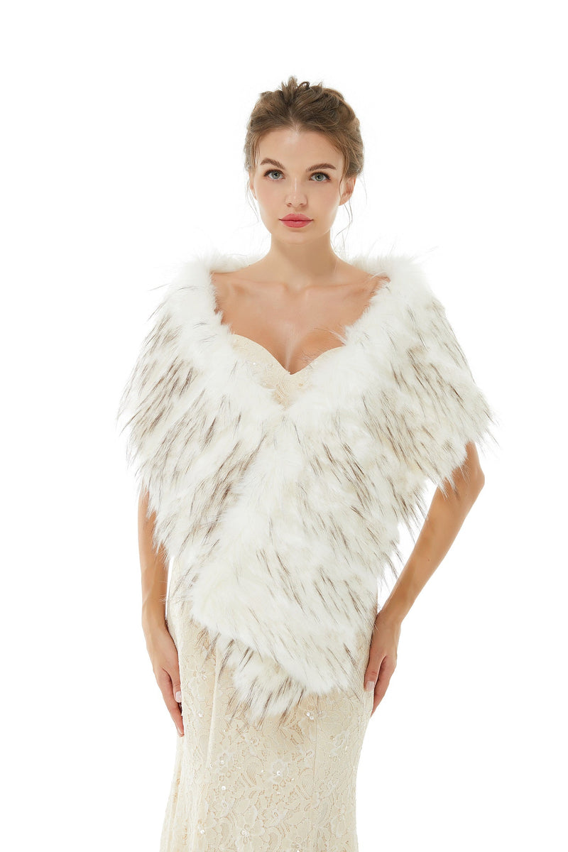 Adia - Winter Faux Fur Wedding Wrap-stylesnuggle