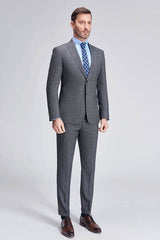 This Advanced Grey Plaid Mens Suits for Business, Peak Lapel Bespoke Suits for Men Sale at stylesnuggle comes in all sizes for prom, wedding and business. Shop an amazing selection of Peaked Lapel Single Breasted Grey mens suits in cheap price.