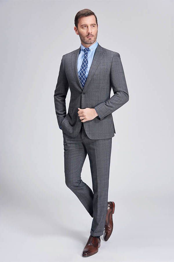 This Advanced Grey Plaid Mens Suits for Business, Peak Lapel Bespoke Suits for Men Sale at stylesnuggle comes in all sizes for prom, wedding and business. Shop an amazing selection of Peaked Lapel Single Breasted Grey mens suits in cheap price.