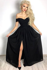 Customizing this New Arrival Affordable Chic Black Formal Dresses Off-the-Shoulder Front Slit Evening Dresses on stylesnuggle. We offer extra coupons,  make Evening Dresses in cheap and affordable price. We provide worldwide shipping and will make the dress perfect for everyone.