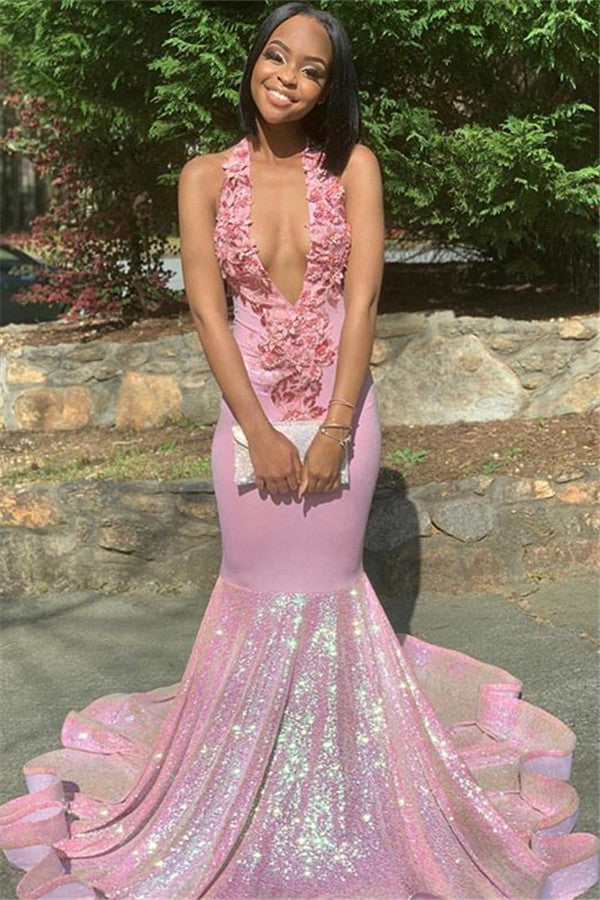 Shop for Alluring Halter Applique Glittering Sequins Prom Dresses Cheap On Sale. Try stylesnuggle with our Ruffles Open Back Chic Mermaid Sleeveless Evening Dresses at the best price and Get ready for your prom.