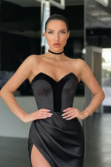 Amazing Black Sweetheart Prom Dress Mermaid Long With Slit-stylesnuggle