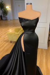 Amazing Long Black Sleeveless Graduation Dresses Prom Dresses With Split Online-stylesnuggle