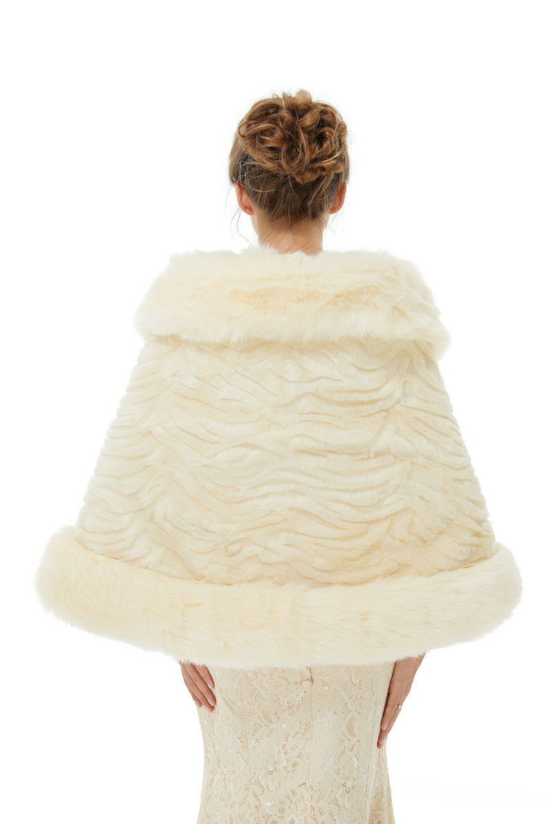 Amber - Winter Faux Fur Wedding Wrap-stylesnuggle