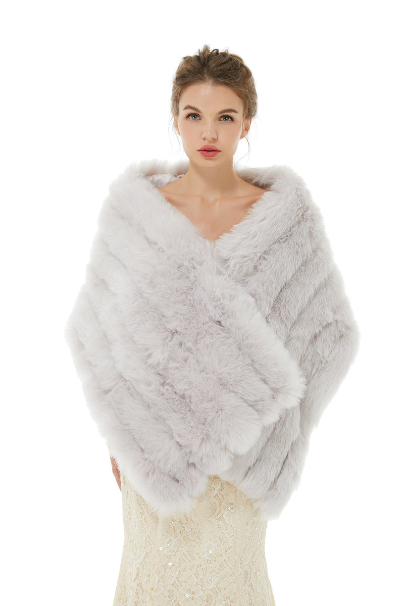 Amelia - Winter Faux Fur Wedding Wrap-stylesnuggle