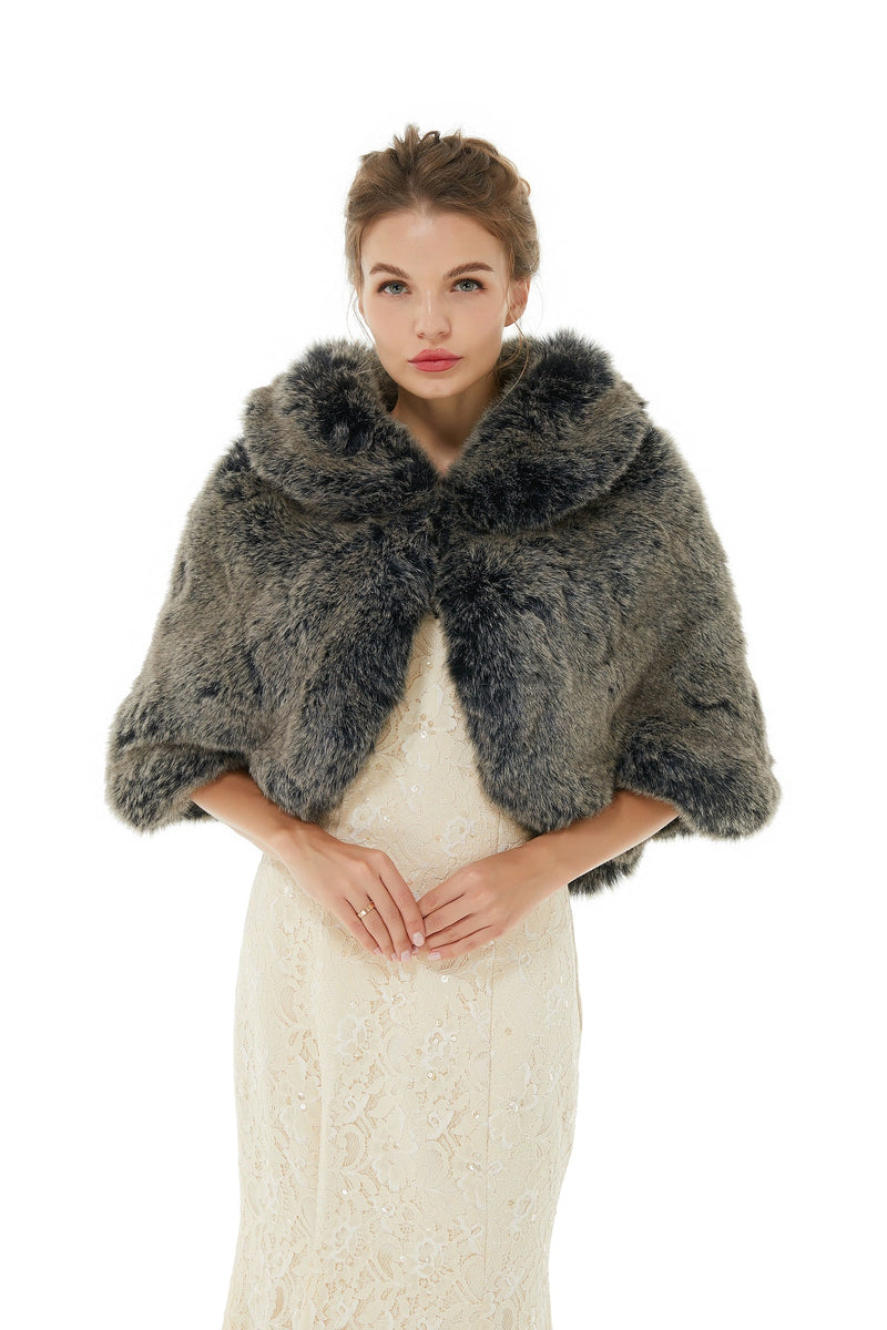 Amey - Winter Faux Fur Wedding Wrap-stylesnuggle