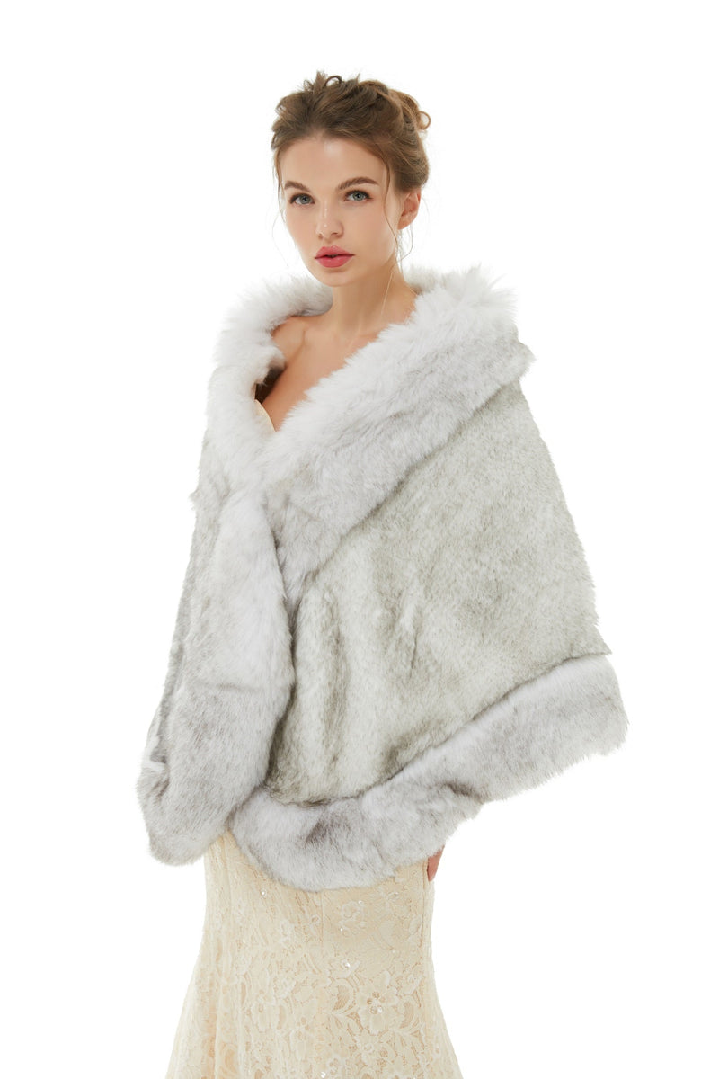 Angelina - Winter Faux Fur Wedding Wrap-stylesnuggle