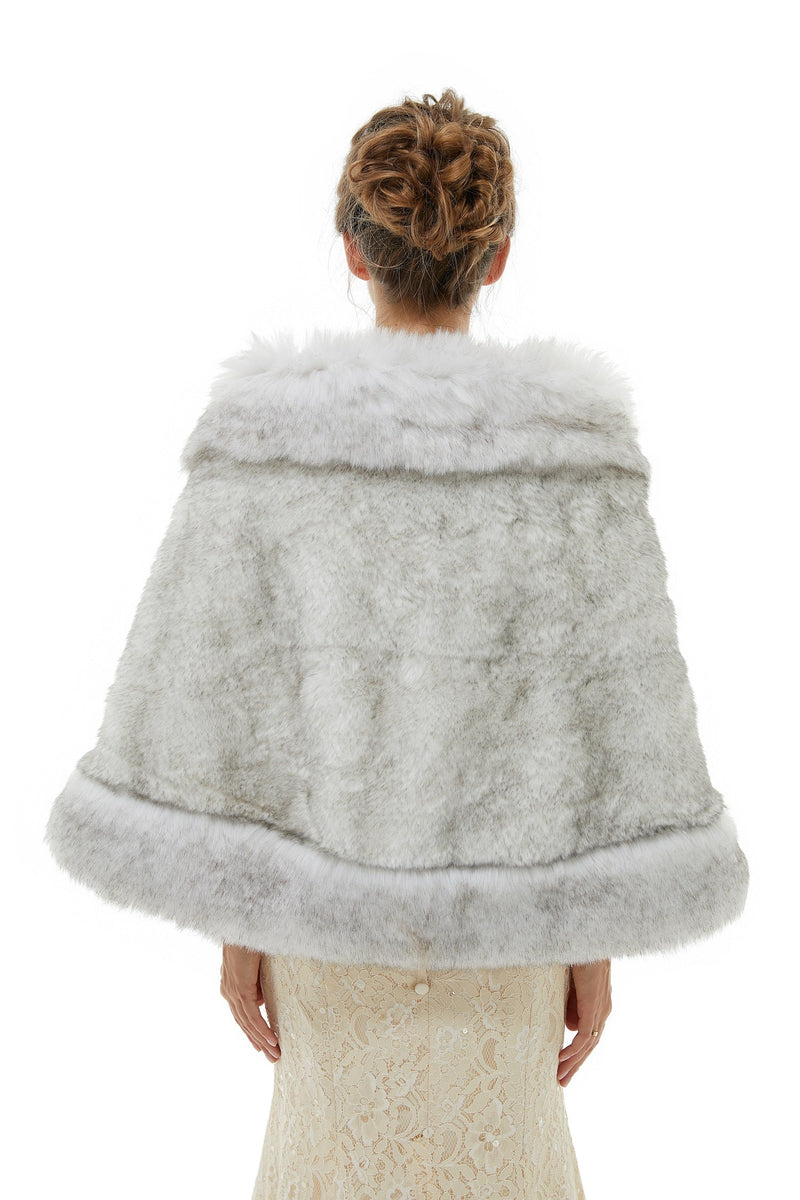 Angelina - Winter Faux Fur Wedding Wrap-stylesnuggle