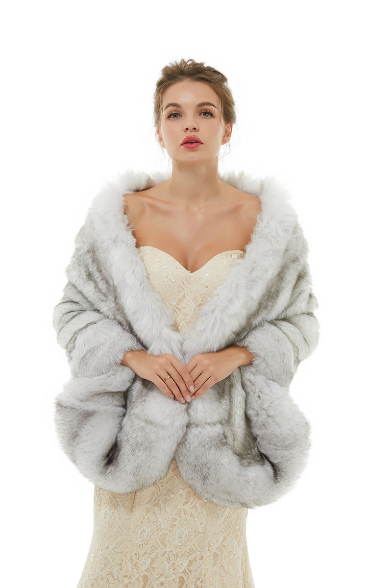 Angelina - Winter Faux Fur Wedding Wrap-stylesnuggle