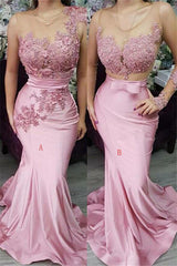 stylesnuggle offers beautiful Appliques Lace Mermaid Evening Dresses Pink Formal Dresses to fit your style,  body type &Elegant sense. Check out  selection and find the Mermaid Prom Party Gowns of your dreams!