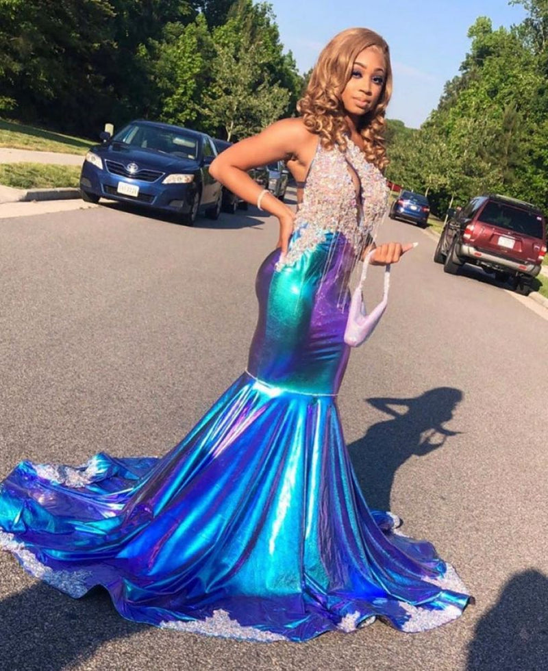 stylesnuggle offers Asymmetric Beads Appliques Prom Dresses Alluring Open Back Fit and Flare Evening Gowns On Sale at an affordable price from to Mermaid skirts. Shop for gorgeous Sleeveless collections for your big day.