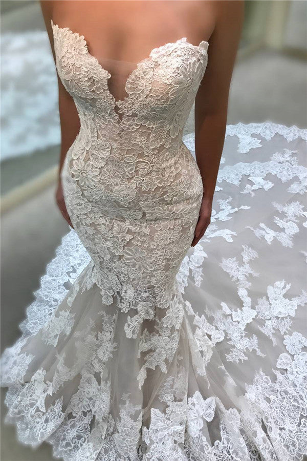 Custom made this latest Backless Strapless Modern Mermaid Wedding Dresses Cathedral Train Lace Dresses for Weddings on stylesnuggle. We offer extra coupons, make in and affordable price. We provide worldwide shipping and will make the dress perfect for everyoneone.