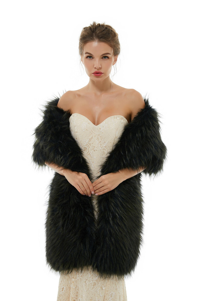 Badra - Winter Faux Fur Wedding Wrap-stylesnuggle