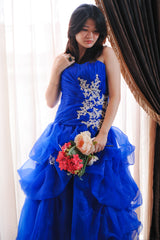 Ball Gown Sweetheart Floor Length Organza Beading Prom Dress-stylesnuggle