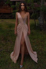 Beautiful Beadings Sleeveless Long Prom Dress With Split-stylesnuggle