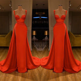 Beautiful Red Starps Sweetheart Long Prom Dress With Split-stylesnuggle