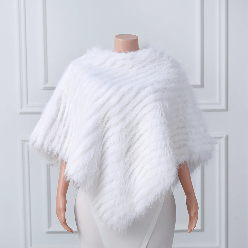 Beige Vertical Look Winter Wedding Shawl-stylesnuggle