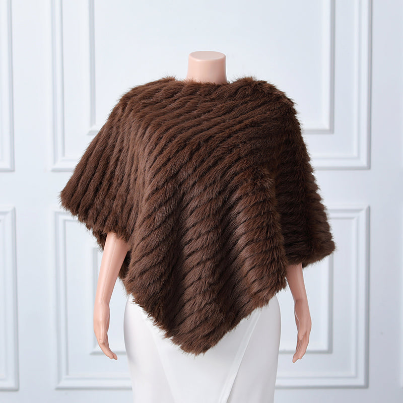 Beige Vertical Look Winter Wedding Shawl-stylesnuggle