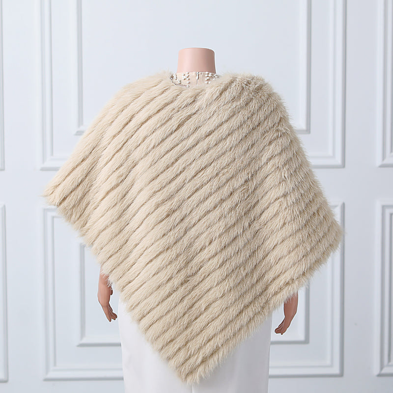 Beige Vertical Look Winter Wedding Shawl-stylesnuggle