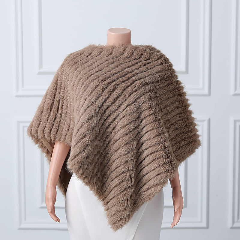 Beige Vertical Look Winter Wedding Shawl-stylesnuggle