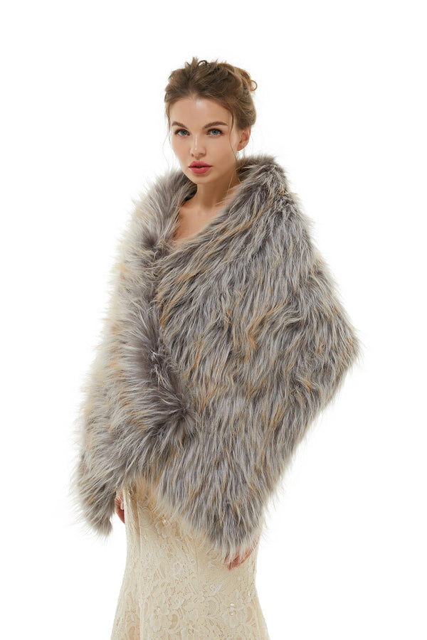 Belinda - Winter Faux Fur Wedding Wrap-stylesnuggle