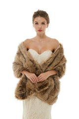 Bency - Winter Faux Fur Wedding Wrap-stylesnuggle