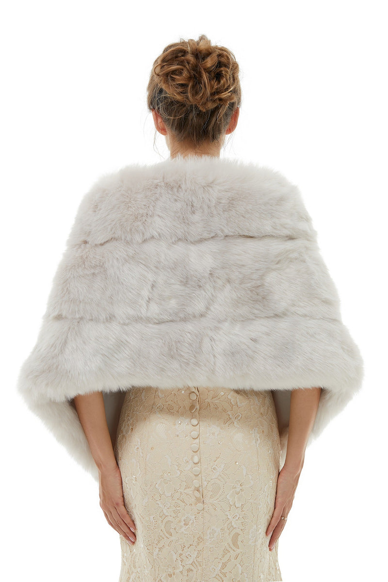 Berey - Winter Faux Fur Wedding Wrap-stylesnuggle