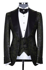 Looking for the best collection of Bespoke Black Three Pieces Jacquard Peaked Lapel Wedding Groom Suits with affordable price Shop Black Shawl Lapel Men blazers at stylesnuggle with free shipping available.