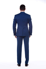 Looking for the Pricey Bespoke Solid Navy Blue Mens Suits for Formal online Find your Notched Lapel Single Breasted Two-piece Blue mens suits for prom, wedding and business at stylesnuggle.