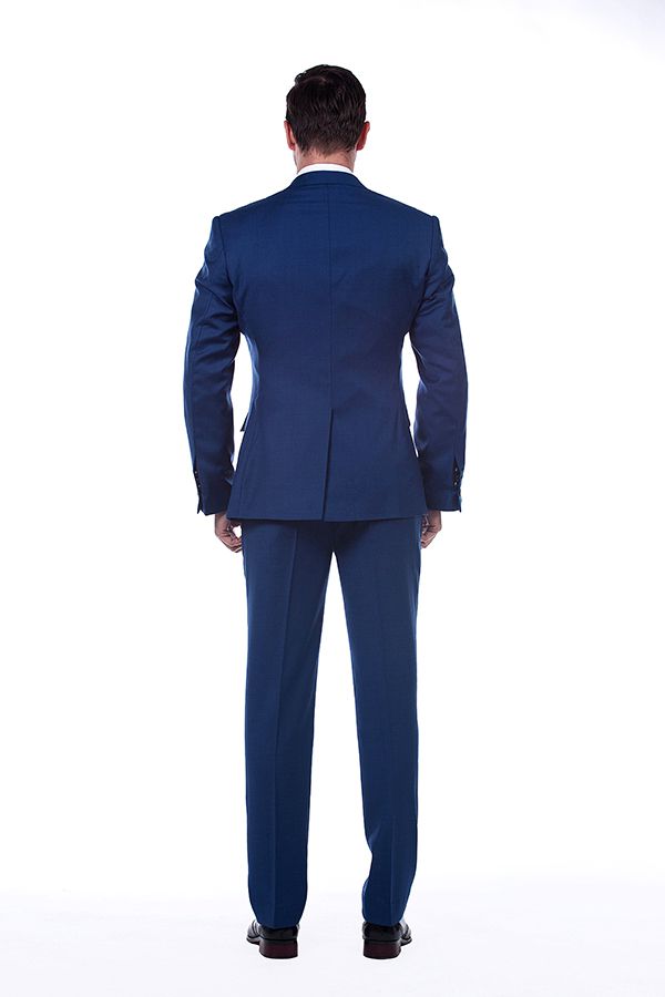 Looking for the Pricey Bespoke Solid Navy Blue Mens Suits for Formal online Find your Notched Lapel Single Breasted Two-piece Blue mens suits for prom, wedding and business at stylesnuggle.