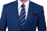 Looking for the Pricey Bespoke Solid Navy Blue Mens Suits for Formal online Find your Notched Lapel Single Breasted Two-piece Blue mens suits for prom, wedding and business at stylesnuggle.